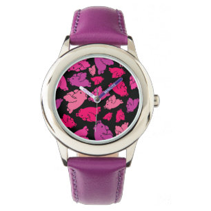 Cute Pink Pattern Horloge