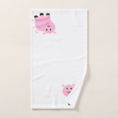 Cute Pink Pattern Kinder Monogrammed Animal Bad Handdoek (Handdoek)