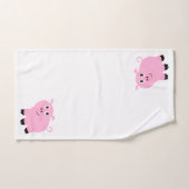 Cute Pink Pattern Kinder Monogrammed Animal Bad Handdoek (Handdoek)