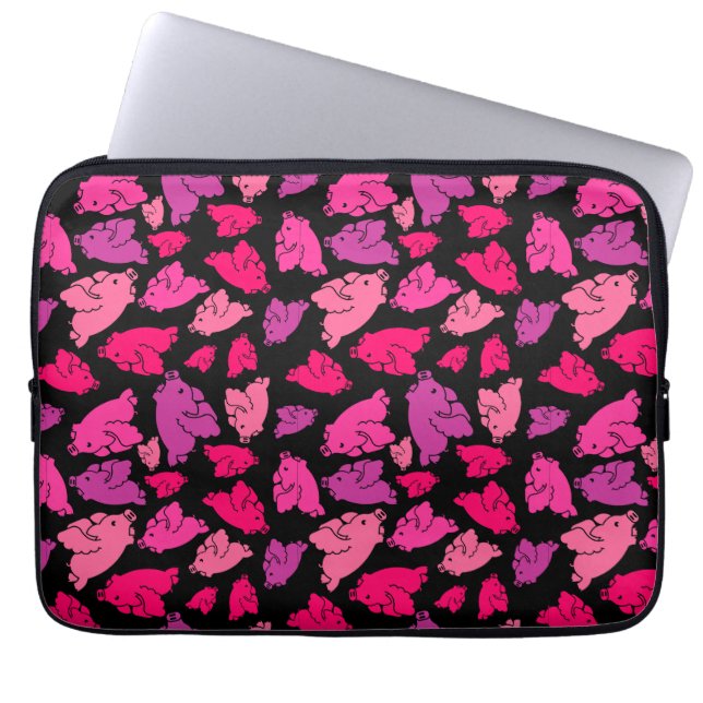 Cute Pink Pattern Laptop Sleeve (Voorkant)