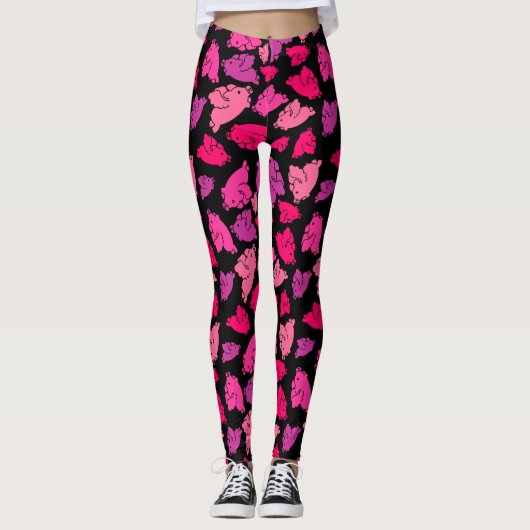 Cute Pink Pattern Leggings (Voorkant)