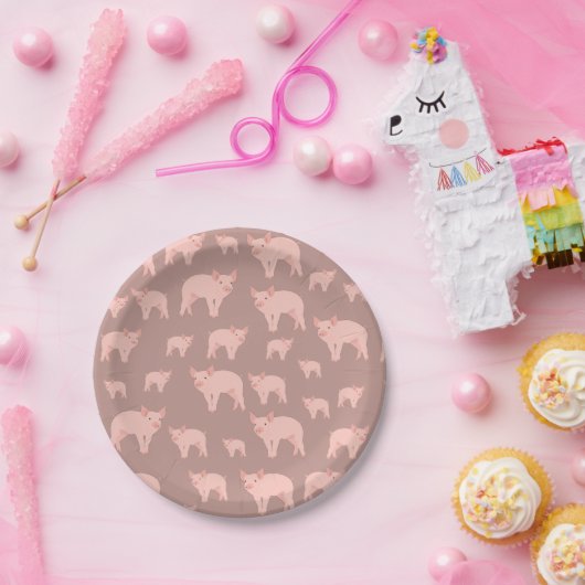 Cute Pink Pattern Papieren Bordje (Feest)