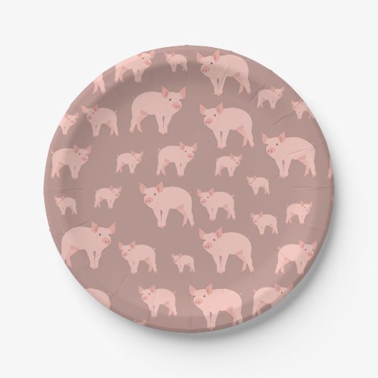 Cute Pink Pattern Papieren Bordje (Voorkant)