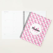 Cute Pink Pattern Personated Schattig Animal Planner (Display)