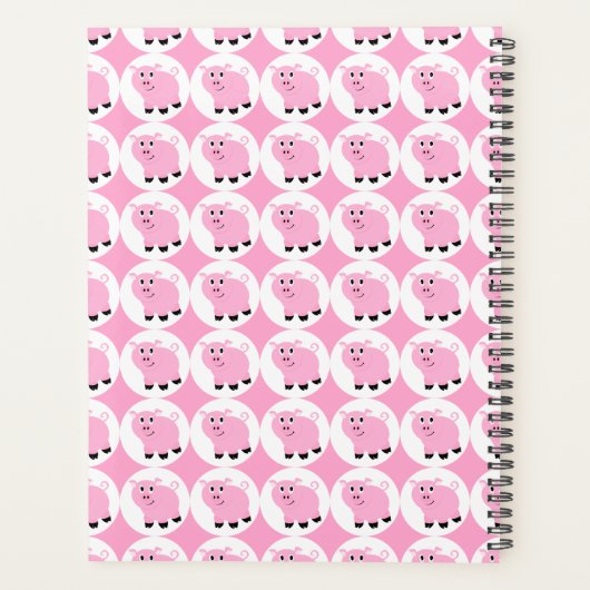 Cute Pink Pattern Personated Schattig Animal Planner (Achterkant)
