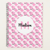 Cute Pink Pattern Personated Schattig Animal Planner (Voorkant)