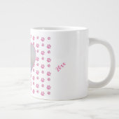 Cute Pink Paw Drukt Aangepaste Dog Mam Foto Grote Koffiekop (Rechts)