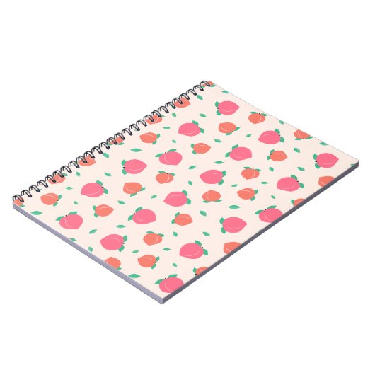 Cute Pink Peach Pattern Notitieboek (Linkerzijde)