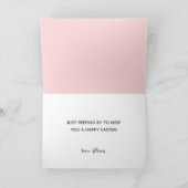 Cute Pink Peeping Bunnies Happy Easter Kinder Kaart (Binnen)
