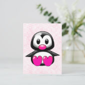 Cute Pink Penguin Briefkaart (Staand voorkant)