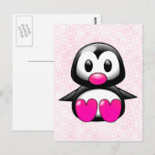 Cute Pink Penguin Briefkaart (Voorkant / Achterkant)