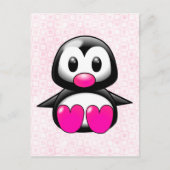 Cute Pink Penguin Briefkaart (Voorkant)