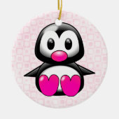 Cute Pink Penguin Keramisch Ornament (Voorkant)