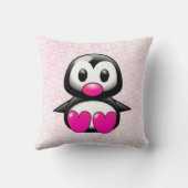 Cute Pink Penguin Kussen (Achterkant)