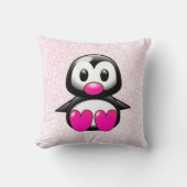 Cute Pink Penguin Kussen (Voorkant)