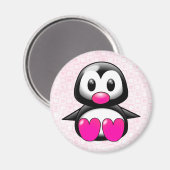 Cute Pink Penguin Magneet (Voorkant / Achterkant)