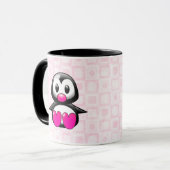 Cute Pink Penguin Mok (Voorkant links)