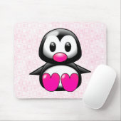 Cute Pink Penguin Muismat (Met muis)