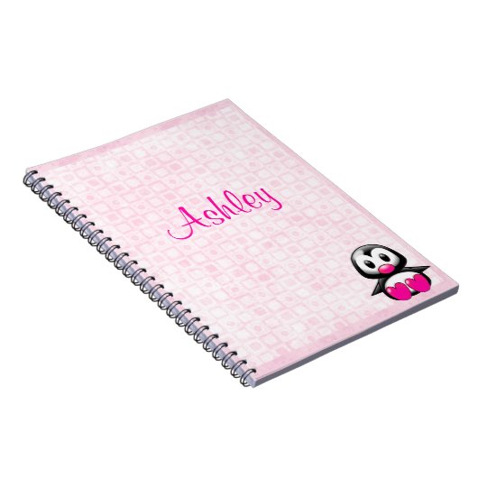 Cute Pink Penguin Notitieboek (Rechterzijde)