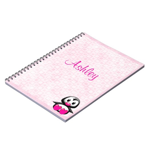 Cute Pink Penguin Notitieboek (Linkerzijde)