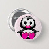 Cute Pink Penguin Ronde Button 5,7 Cm (Voorkant /achterkant)