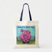 Cute Pink Personalized Book Bag Tote Bag (Voorkant)