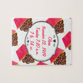 Cute Pink Personalized Cupcake Sprinkles Legpuzzel (Horizontaal)