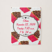 Cute Pink Personalized Cupcake Sprinkles Legpuzzel (Verticaal)