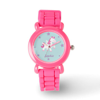 Cute Pink Personalized Magical Unicorn Watch Horloge