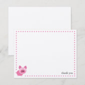 Cute Pink Personalized Note Card Notitiekaartje (Voorkant / Achterkant)