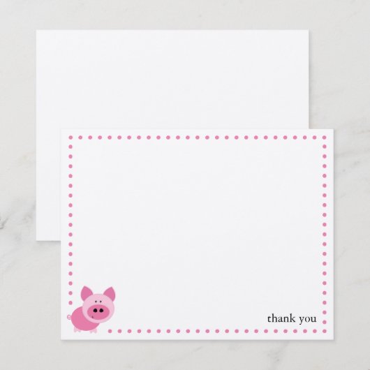 Cute Pink Personalized Note Card Notitiekaartje (Voorkant / Achterkant)