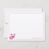 Cute Pink Personalized Note Card Notitiekaartje (Voorkant)