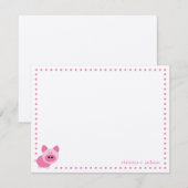 Cute Pink Personalized Note Card Notitiekaartje (Voorkant / Achterkant)