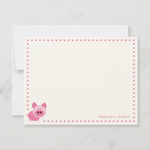 Cute Pink Personalized Note Card Notitiekaartje