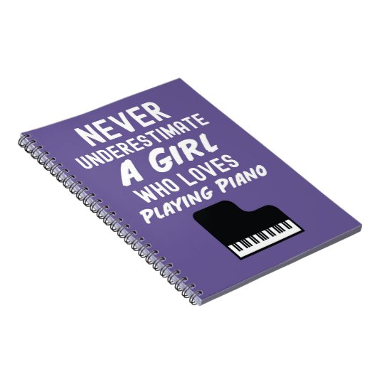 Cute Pink Pianist Gifts For Girl Kids Piano Player Notitieboek (Rechterzijde)