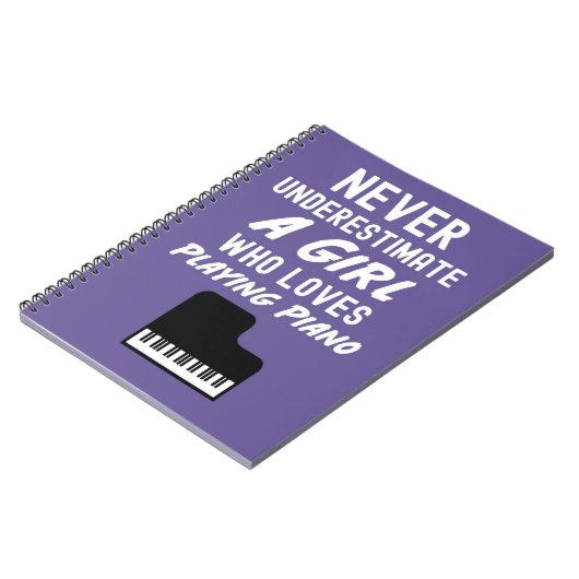 Cute Pink Pianist Gifts For Girl Kids Piano Player Notitieboek (Linkerzijde)