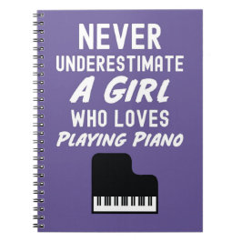 Cute Pink Pianist Gifts For Girl Kids Piano Player Notitieboek