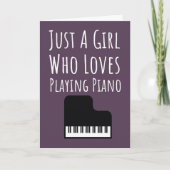 Cute Pink Piano Player Cards For Baby Girl Pianist Kaart (Voorkant)