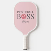 Cute Pink Pickleball Boss Paddle (Achterkant)
