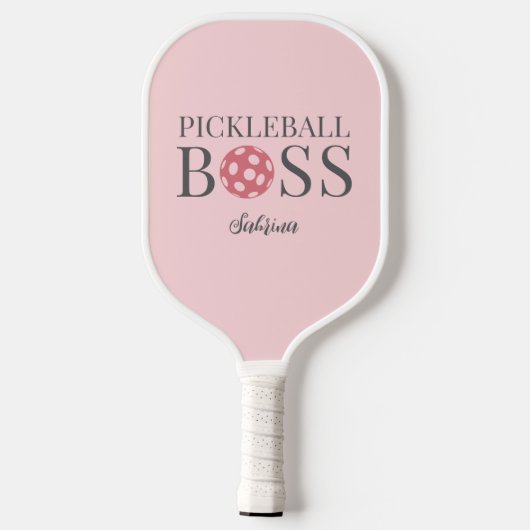 Cute Pink Pickleball Boss Paddle (Achterkant)