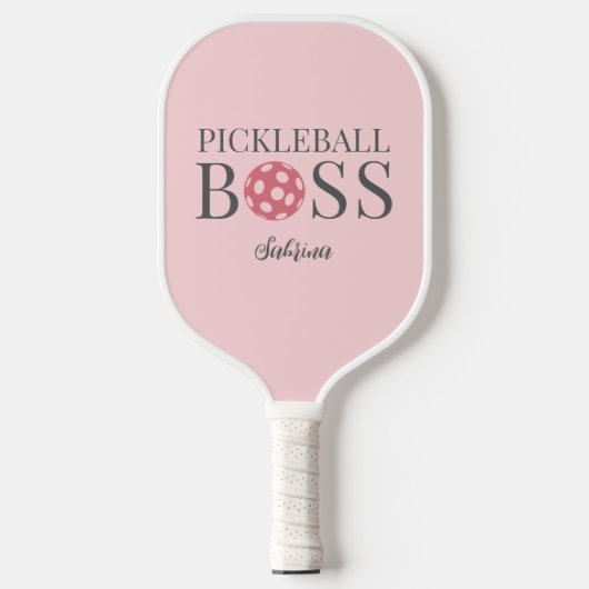 Cute Pink Pickleball Boss Paddle (Voorkant)