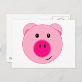 Cute Pink Pig Briefkaart (Voorkant / Achterkant)
