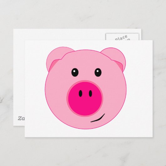 Cute Pink Pig Briefkaart (Voorkant / Achterkant)