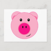 Cute Pink Pig Briefkaart (Voorkant)