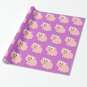 Cute Pink Pig Cadeaupapier