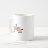 Cute Pink Pig Couple Koffiemok (Voorkant links)