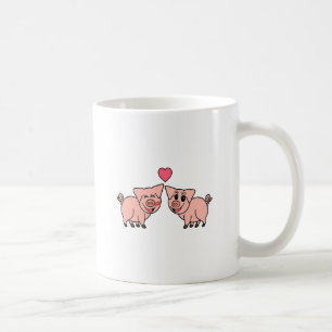 Cute Pink Pig Couple Koffiemok