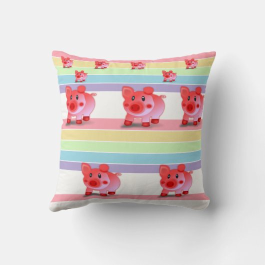 Cute Pink Pig Decorative Throw Pillow  Kussen (Achterkant)