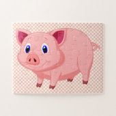 Cute Pink Pig Design Jigzaag Puzzle Legpuzzel (Horizontaal)