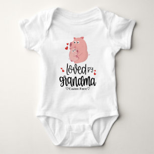Cute Pink Pig en Piglet - Van oma gehouden Romper